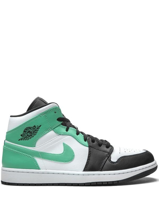 Nike Men's AIR Jordan 1 MID Black/White Leather Sneaker