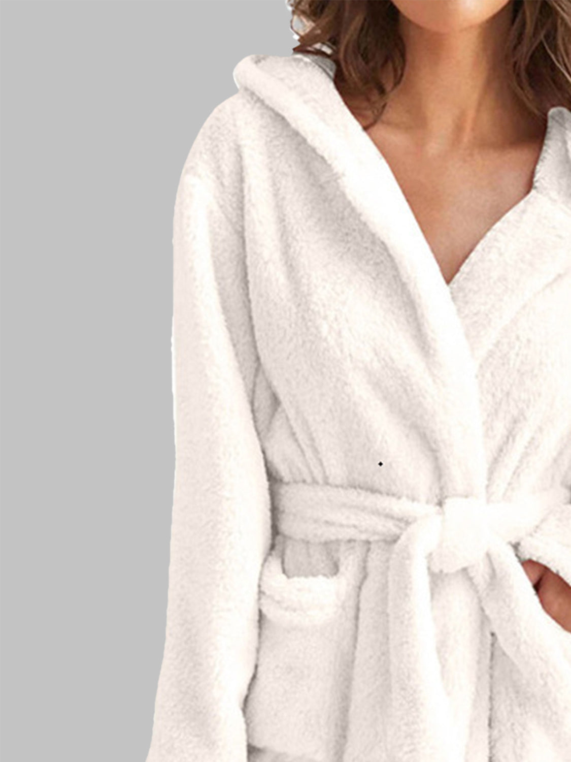 Tie Waist Hooded Robe