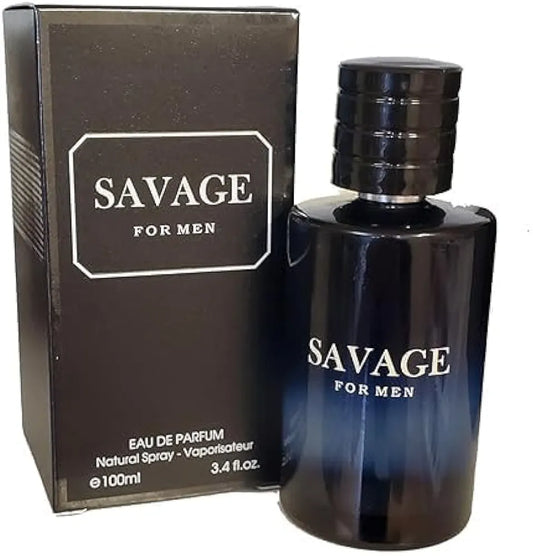 INSPIRE SCENTS Savage Extrait De Parfum Spray for Men - 3.4 Oz + Travel Spray, Warm Masculine Scent for Daily Use, Casual Men's Cologne, 3.4oz/100ml