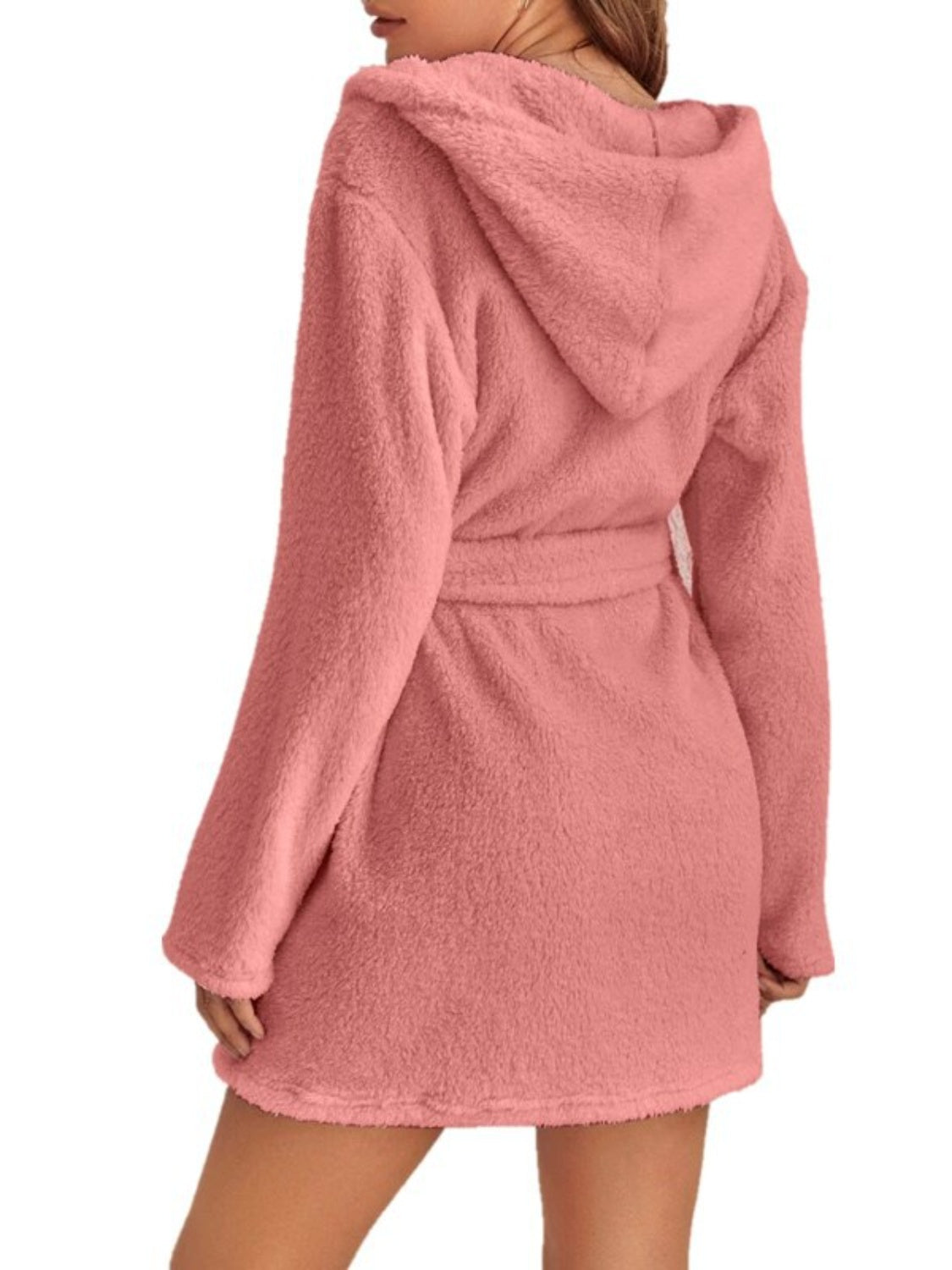 Tie Waist Hooded Robe