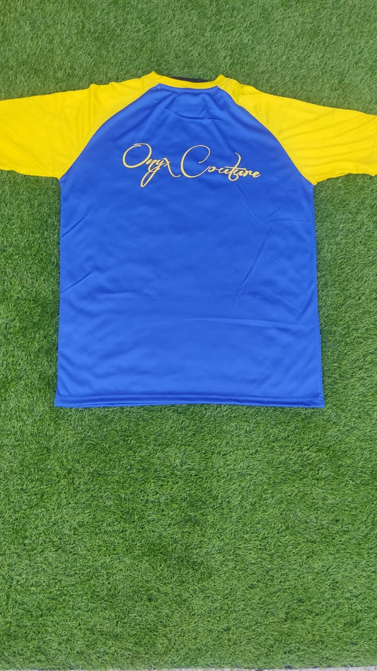 Onyx Couture Signature Short Sleeve T-Shirt (Blue and Yellow)